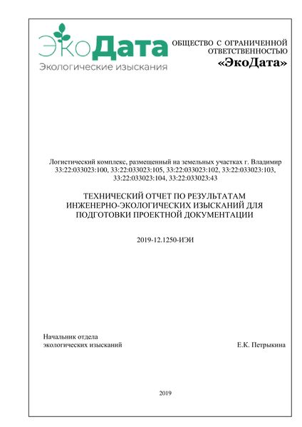 Пример технического отчета
